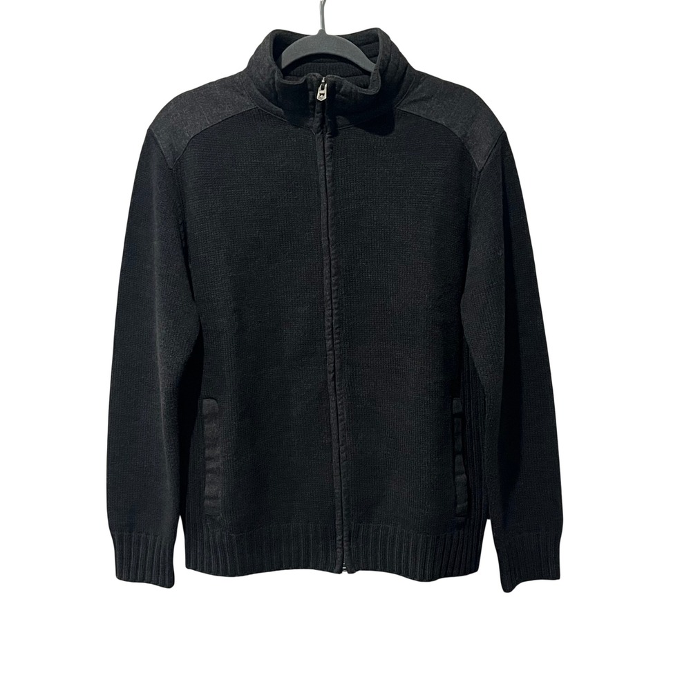 Kuhl Mens Full Zip Merino Wool Blend Sweater Jacket Black Small Gorpcore Outdoor